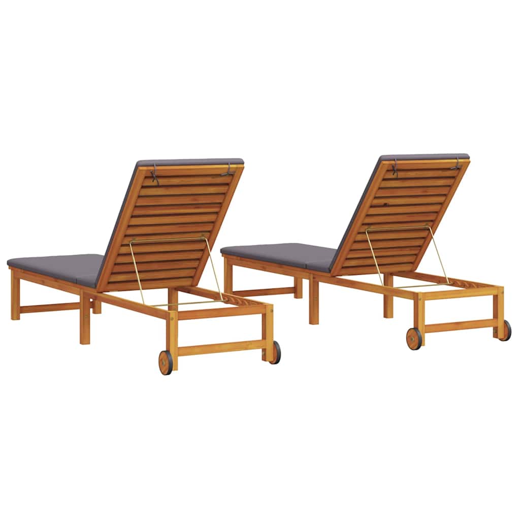 Slunečník 2 Ks Masivní Akátové Dřevo Hnědá