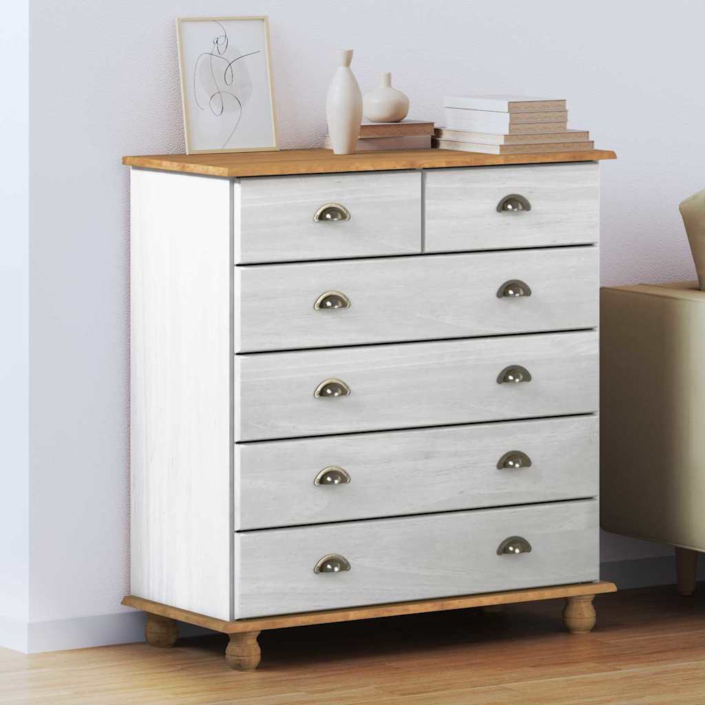 Komoda Askim 91 X 40 X 95,5 Cm Masivní Borové Dřevo