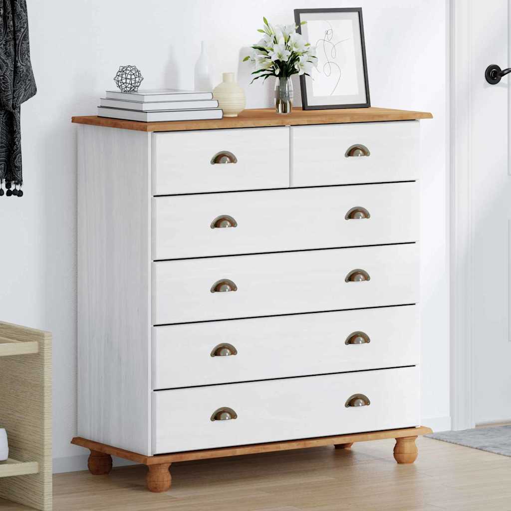 Komoda Askim 91 X 40 X 95,5 Cm Masivní Borové Dřevo