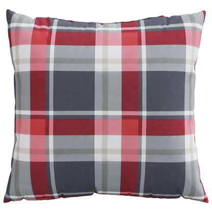 Polštáře Na Pohovku 4 Ks Červený Kostkovaný Vzor 60 X 60 Cm Látkové