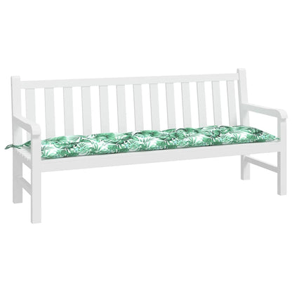 Poduška Na Zahradní Lavici Vzor Listů 180X50X7 Cm Látka Oxford