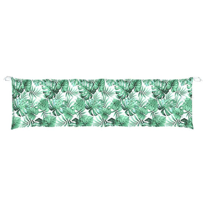 Poduška Na Zahradní Lavici Vzor Listů 180X50X7 Cm Látka Oxford