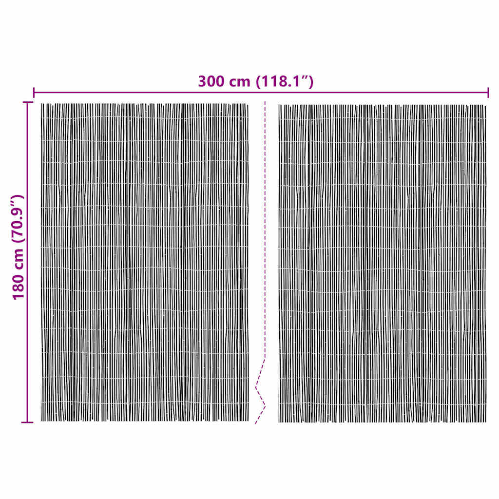 Bambusový Plot Přírodní 300 X 180 Cm Bambus
