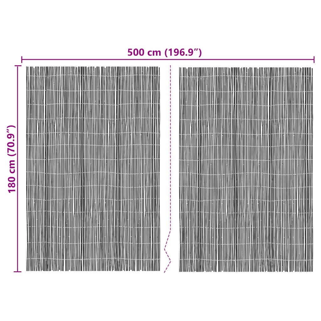 Bambusový Plot Přírodní 500 X 180 Cm Bambus