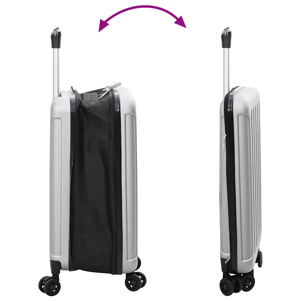 Kufr Se Zámkem Stříbrná 34 X 23 X 55.5 Cm Abs Plast