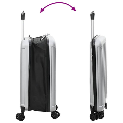 Kufr Se Zámkem Stříbrná 34 X 23 X 55.5 Cm Abs Plast