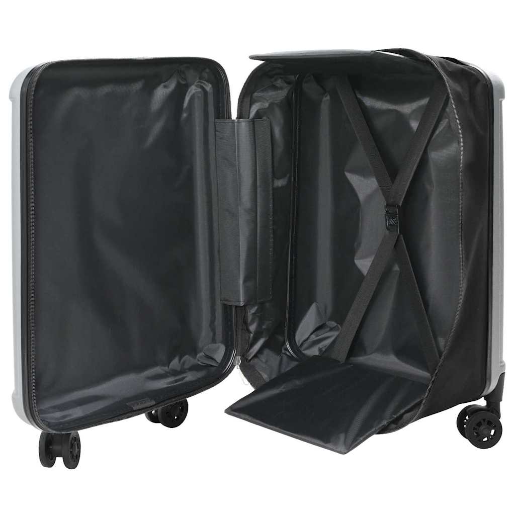 Kufr Se Zámkem Stříbrná 43 X 27 X 66 Cm Abs Plast