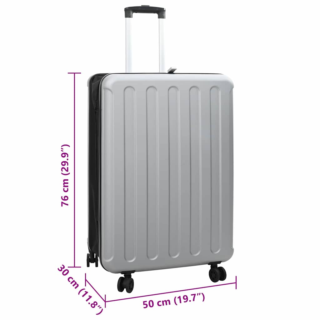 Kufr Se Zámkem Stříbrná 50 X 30 X 76 Cm Abs Plast