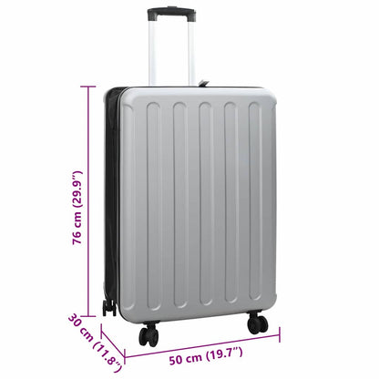 Kufr Se Zámkem Stříbrná 50 X 30 X 76 Cm Abs Plast