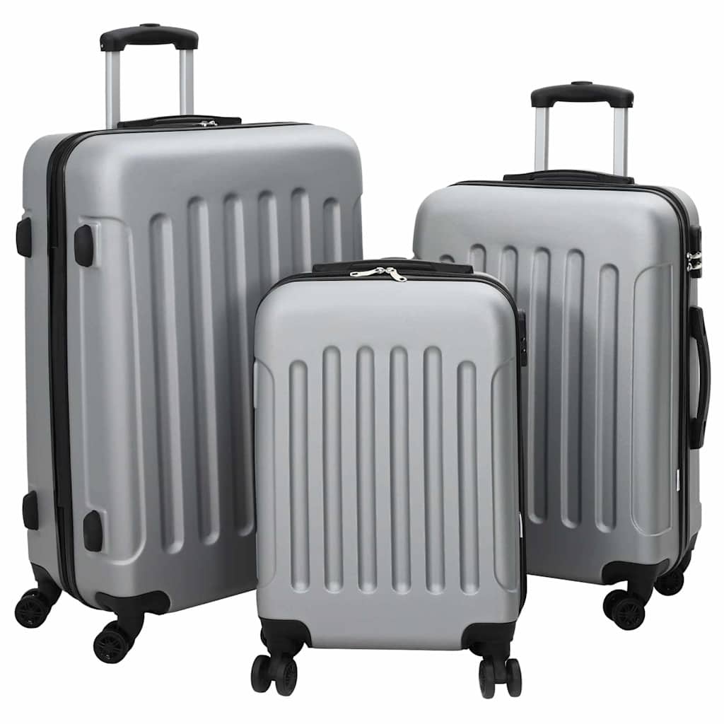 Kufr Se Zámkem 3 Pcs Stříbrná 50 X 31 X 78 Cm Abs Plast