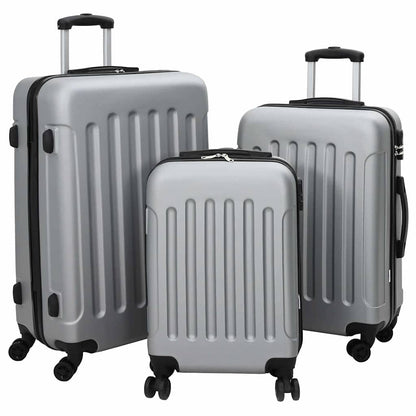 Kufr Se Zámkem 3 Pcs Stříbrná 50 X 31 X 78 Cm Abs Plast