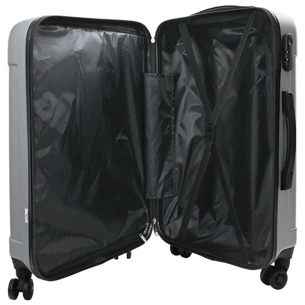 Kufr Se Zámkem 3 Pcs Stříbrná 50 X 31 X 78 Cm Abs Plast