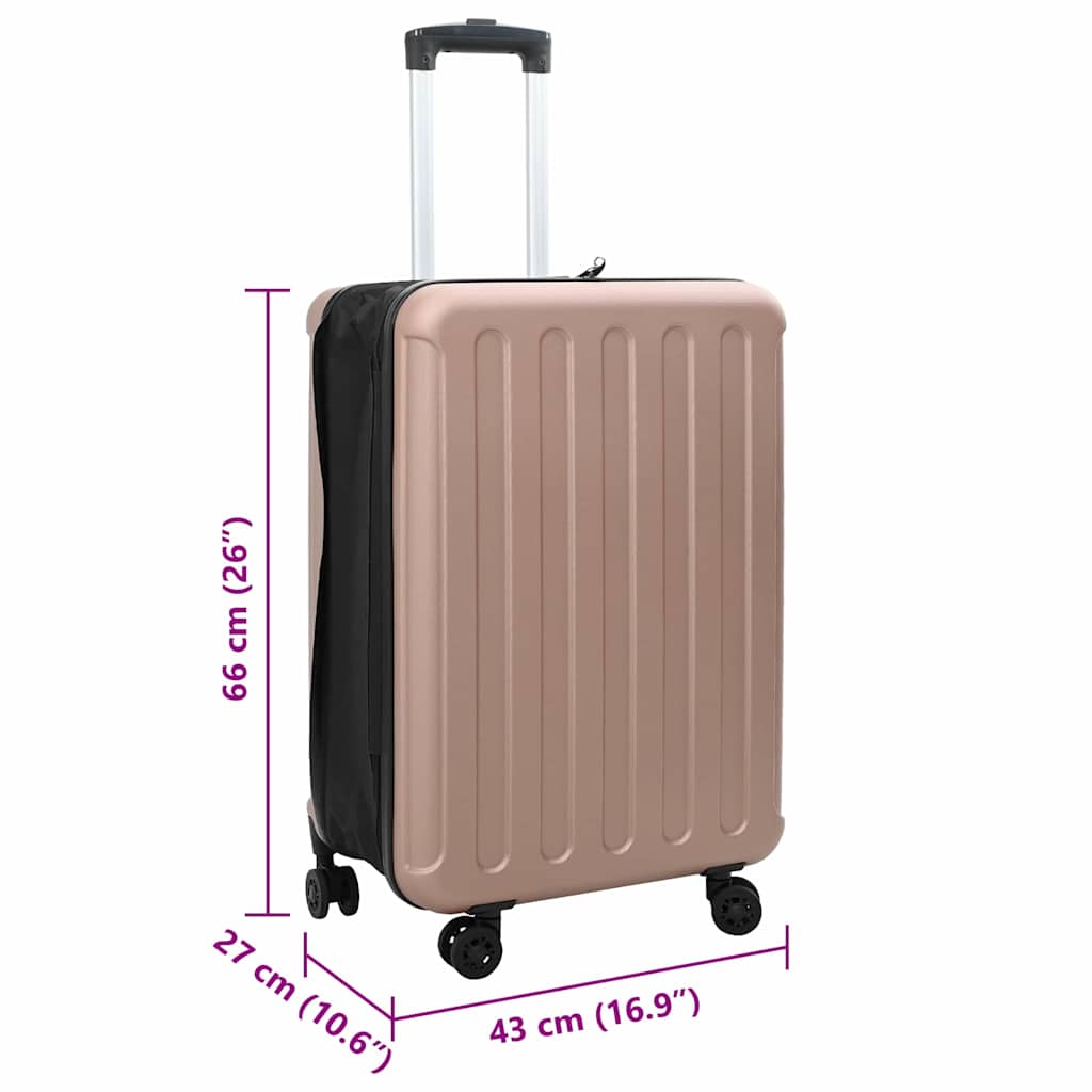 Kufr Se Zámkem Růžová Zlatá 43 X 27 X 66 Cm Abs Plast