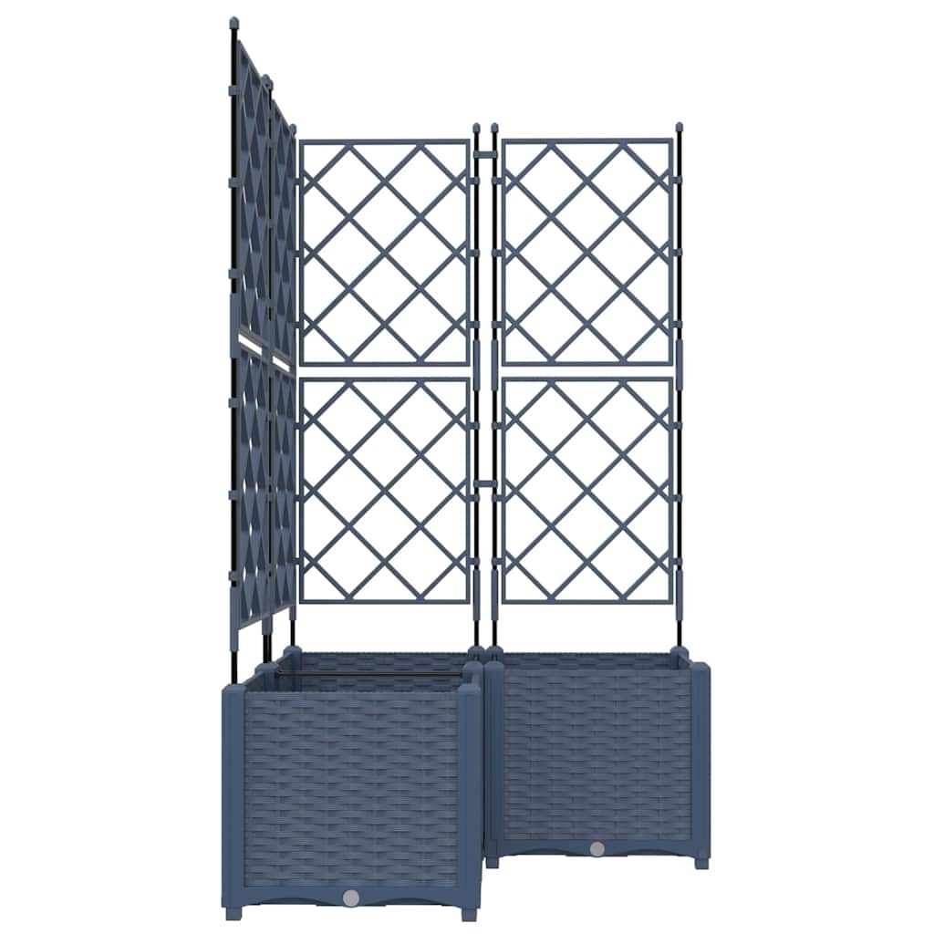 Zahradní Pěstebník 3 Pcs Šedý 80 X 80 X 143 Cm Plast