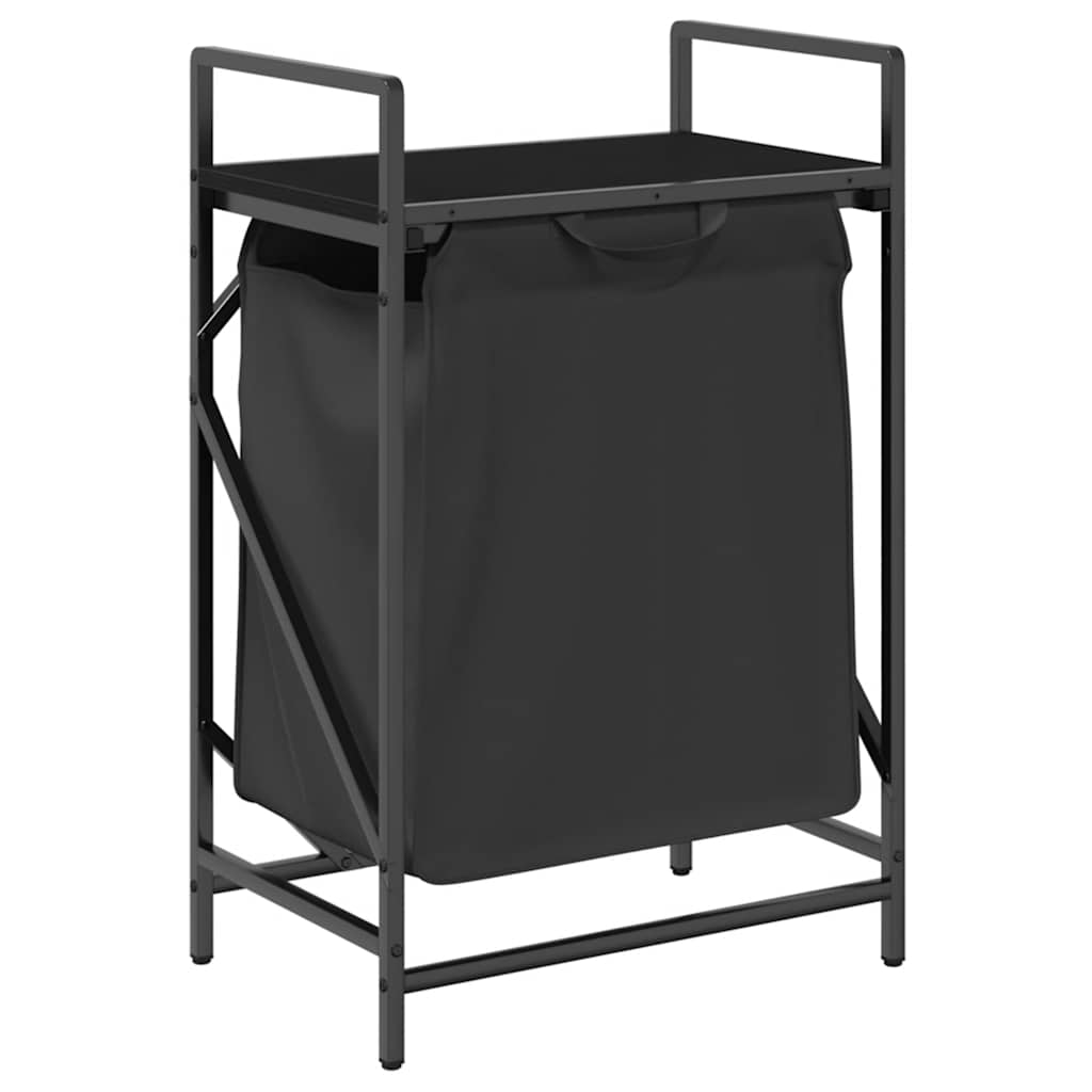 Koš Na Prádlo Se 1 Přihrádkou A Policí Černý Dub