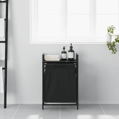 Koš Na Prádlo Se 1 Přihrádkou A Policí Černý Dub