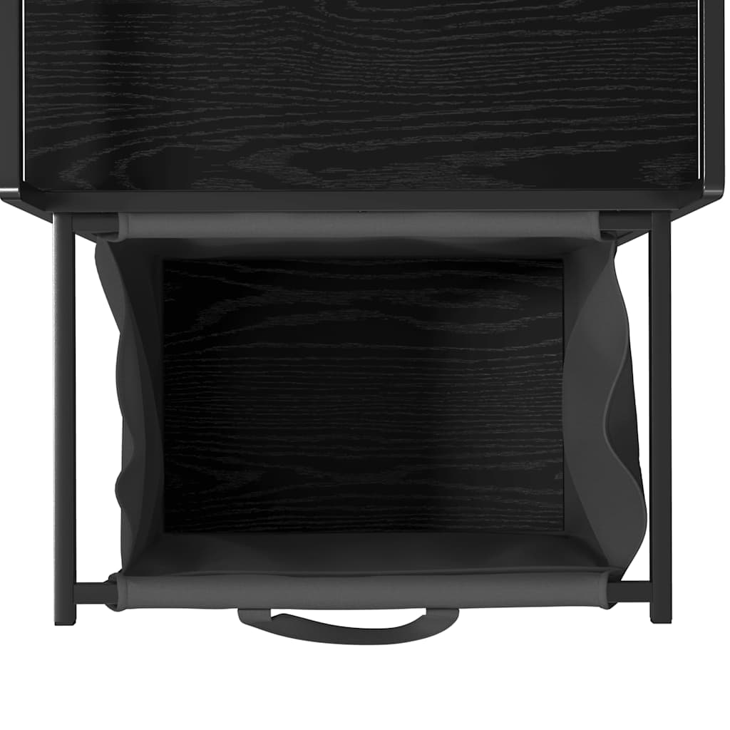 Koš Na Prádlo Se 1 Přihrádkou A Policí Černý Dub