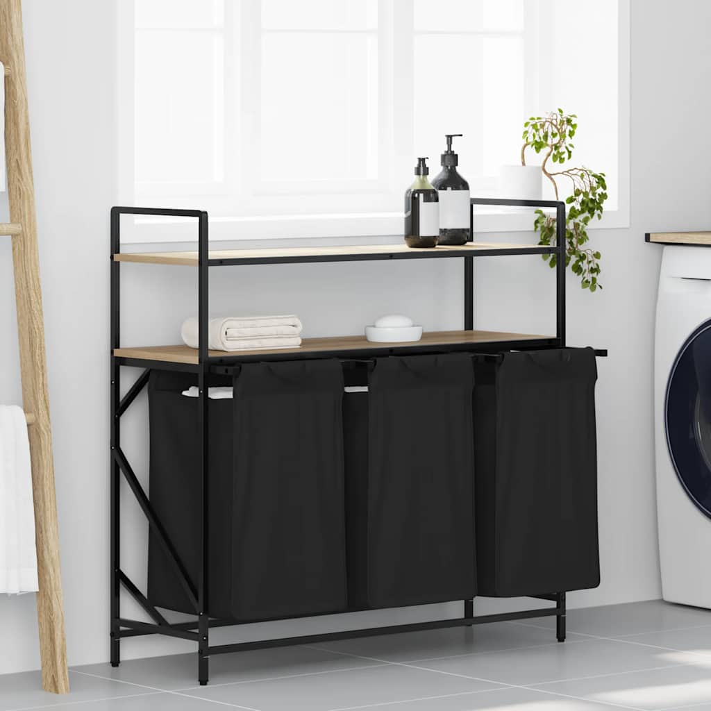 Koš Na Prádlo Se 3 Přihrádkami A Policemi