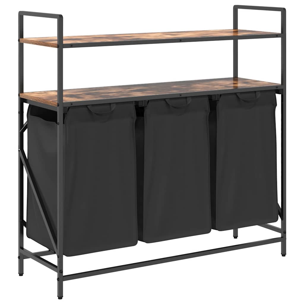 Koš Na Prádlo Se 3 Přihrádkami A Policemi