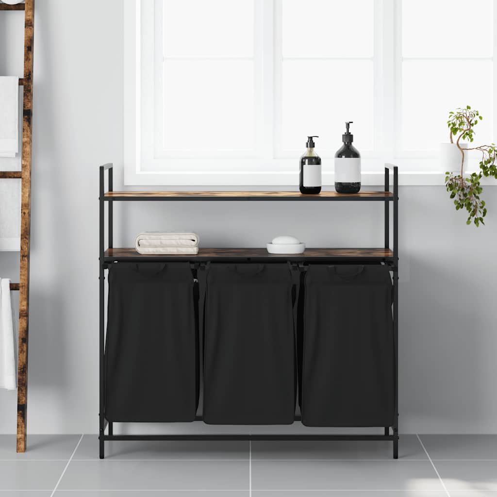 Koš Na Prádlo Se 3 Přihrádkami A Policemi