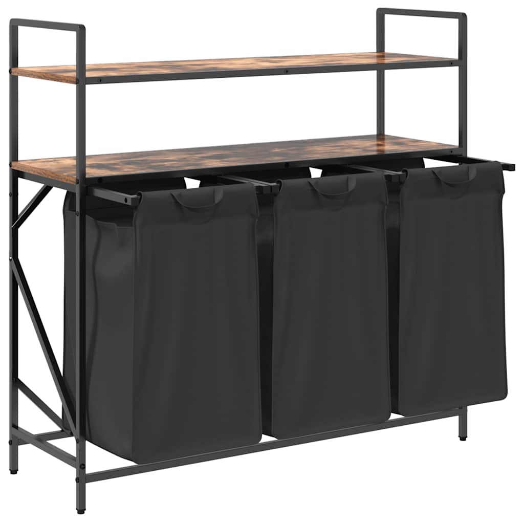 Koš Na Prádlo Se 3 Přihrádkami A Policemi