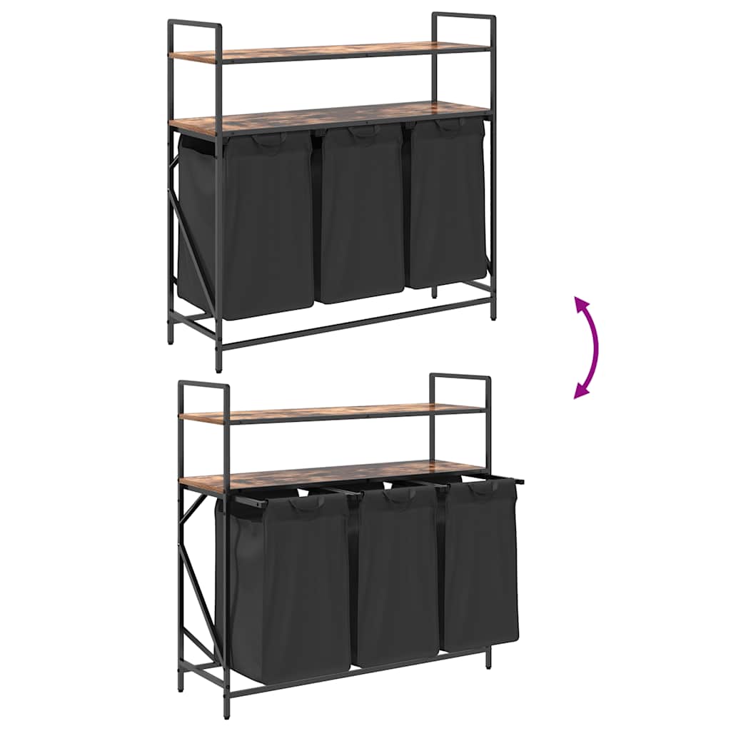 Koš Na Prádlo Se 3 Přihrádkami A Policemi