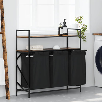 Koš Na Prádlo Se 3 Přihrádkami A Policemi