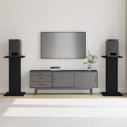 Stojany Na Reproduktory 2 Pcs Černý Dub 30 X 30 X 60 Cm