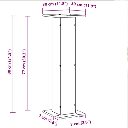 Stojany Na Reproduktory 2 Pcs Černý Dub 30 X 30 X 80 Cm