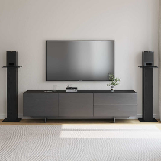 Stojany Na Reproduktory 2 Pcs Černý Dub 30 X 30 X 95 Cm