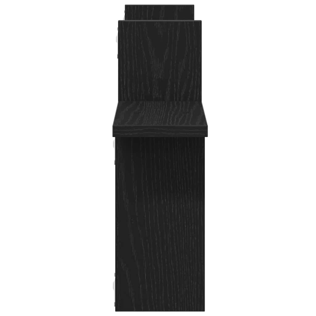 Nástěnné Police 2 Ks Černý Dub 38 X 12 X 38 Cm, Konstrukční Dřevo
