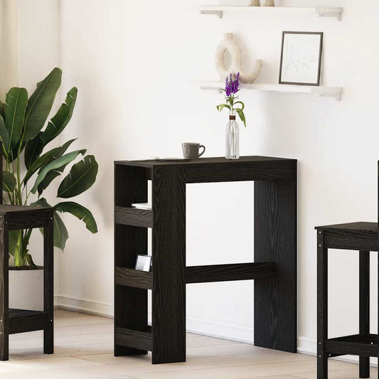 Barový Stůl S Regály Černý Dub 90 X 40 X 103,5 Cm, Konstrukční Dřevo