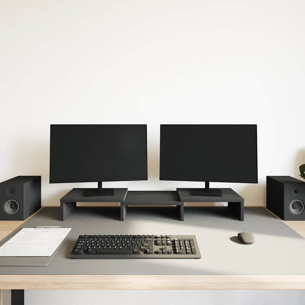 Nastavitelný Stojan Na Monitor, Černý Dub 60 X 24 X 10,5 Cm, Konstrukční Dřevo