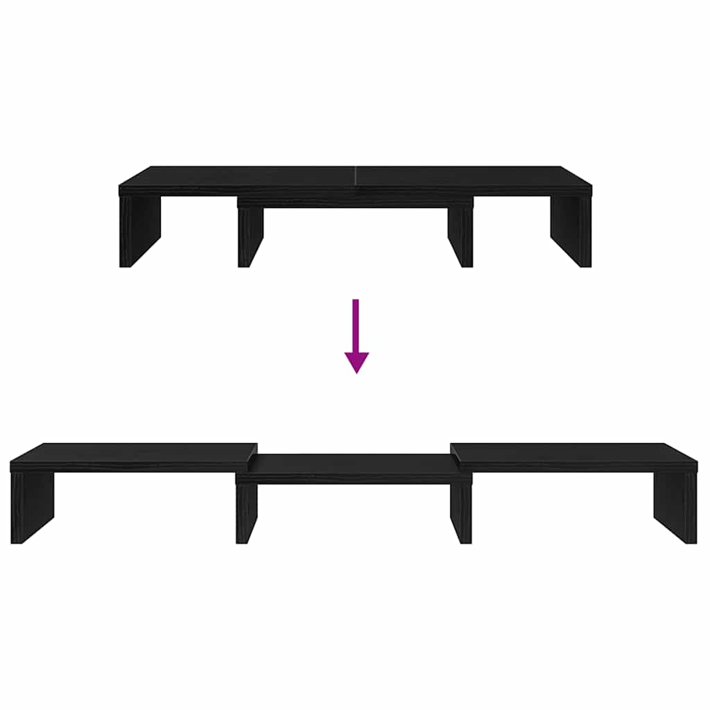 Nastavitelný Stojan Na Monitor, Černý Dub 60 X 24 X 10,5 Cm, Konstrukční Dřevo