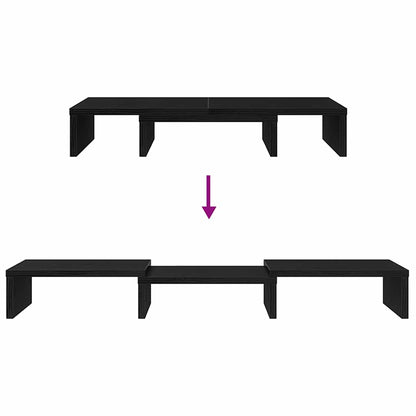 Nastavitelný Stojan Na Monitor, Černý Dub 60 X 24 X 10,5 Cm, Konstrukční Dřevo