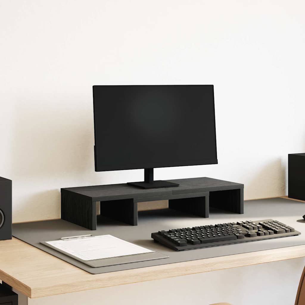 Nastavitelný Stojan Na Monitor, Černý Dub 60 X 24 X 10,5 Cm, Konstrukční Dřevo