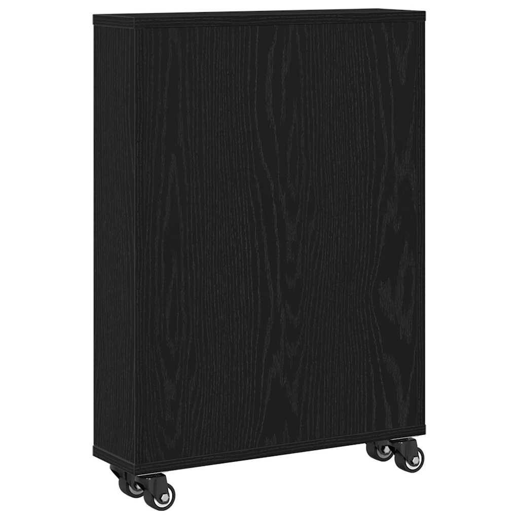 Úzký Úložný Vozík Černý Dub 48 X 13 X 68 Cm