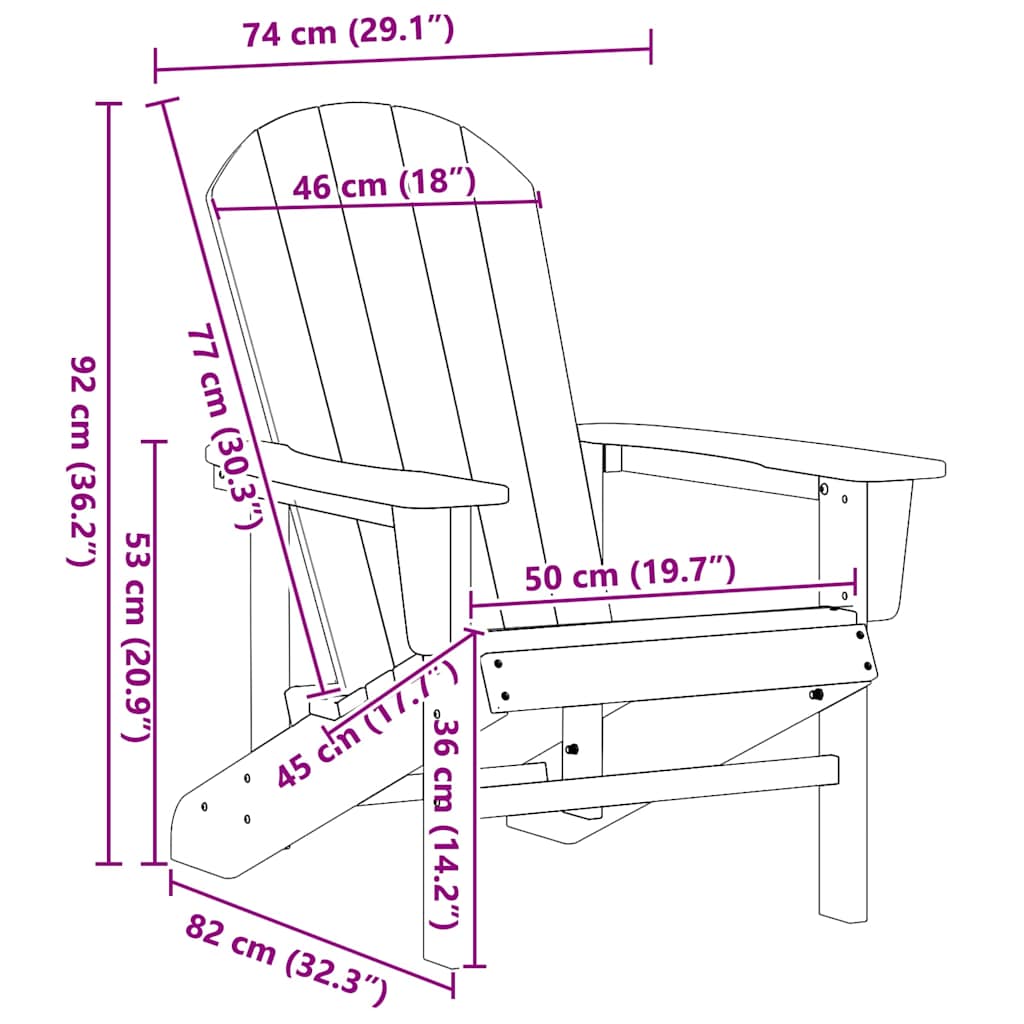 Adirondack Židle Hdpe