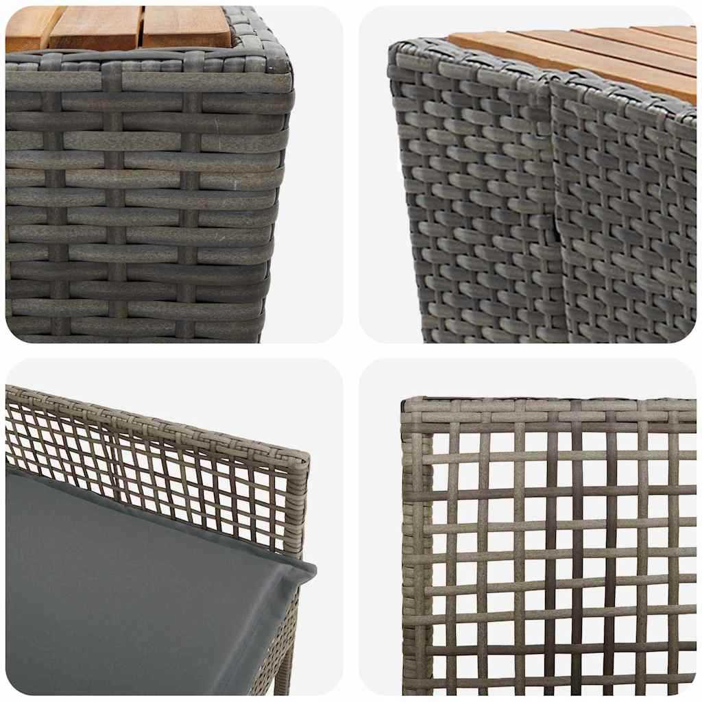 Zahradní Bistro Set 3 Ks Šedá Polyratan