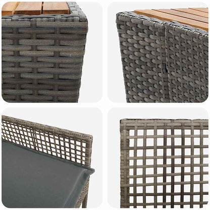 Zahradní Bistro Set 3 Ks Šedá Polyratan