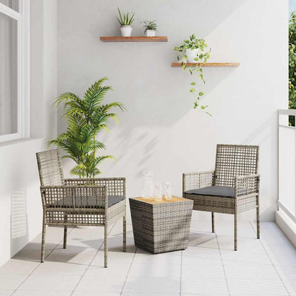 Zahradní Bistro Set 3 Ks Šedá Polyratan