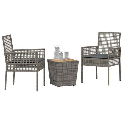 Zahradní Bistro Set 3 Ks Šedá Polyratan