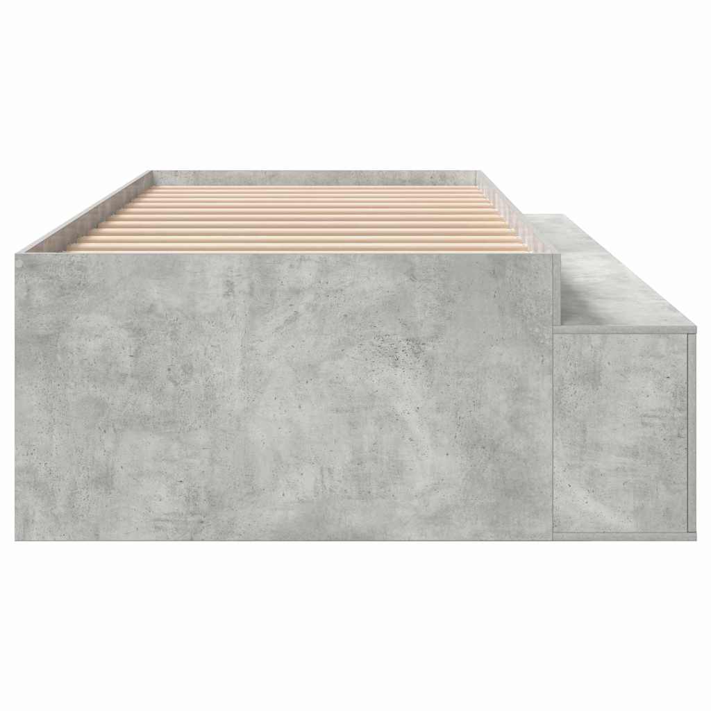 Rám Postele Betonově Šedá Kompozitní Dřevo