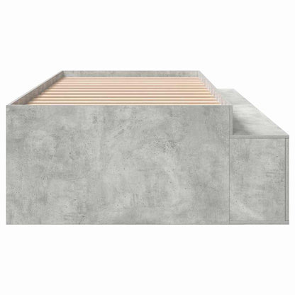 Rám Postele Betonově Šedá Kompozitní Dřevo