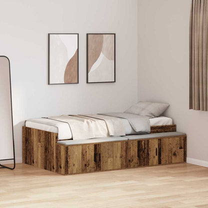Rám Postele Betonově Šedá Kompozitní Dřevo