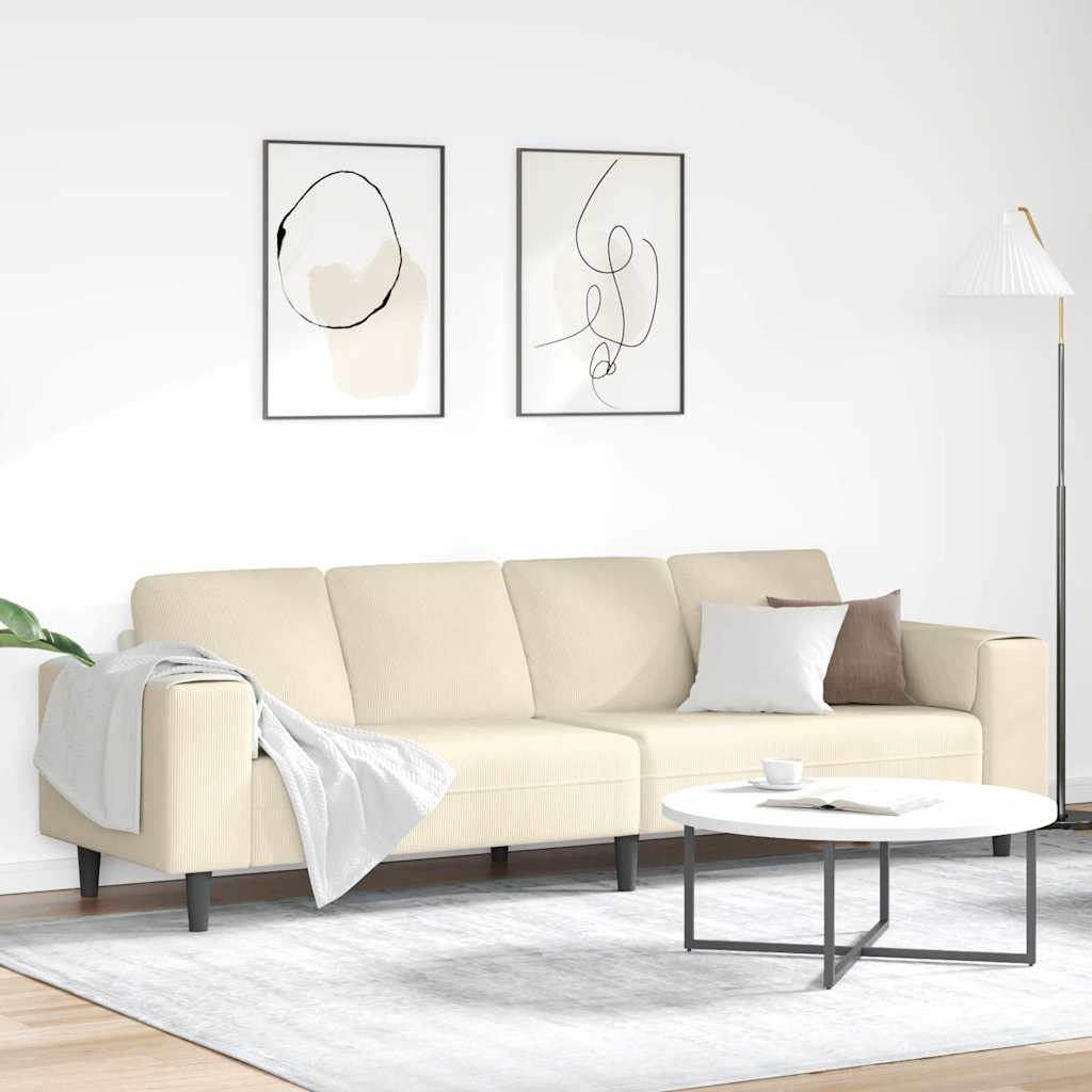 Pohovka 250 X 77 X 76 Cm Žebrovaná Látka