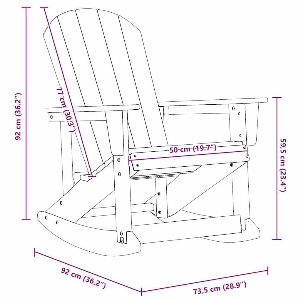 Adirondack Houpací Křesla 2 Ks Hdpe