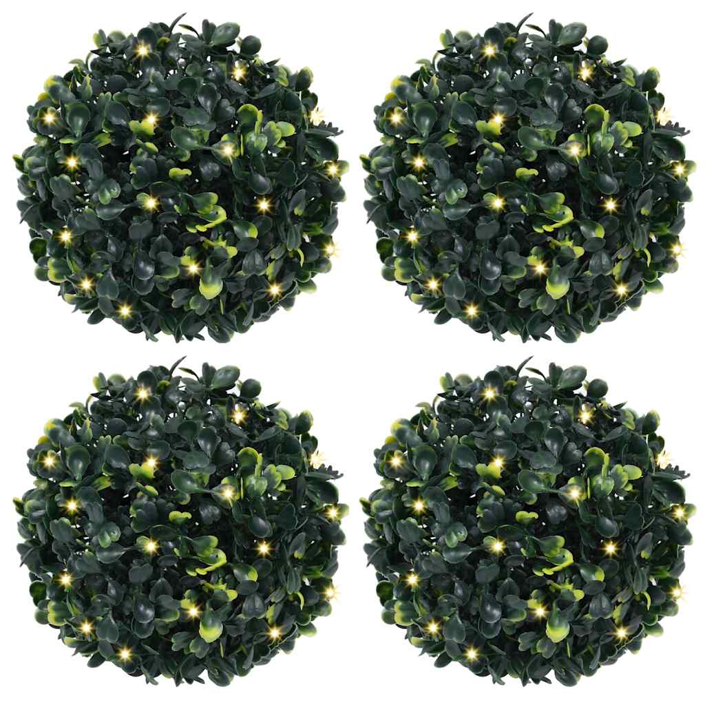 Umělé Buxus Koule S Led Světly 2 Ks Zelené