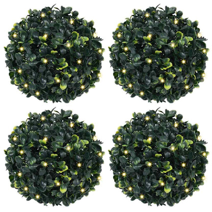 Umělé Buxus Koule S Led Světly 2 Ks Zelené