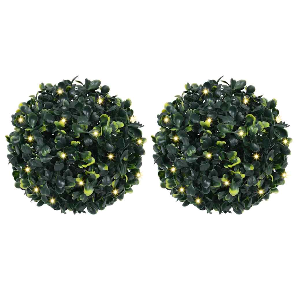Umělé Buxus Koule S Led Světly 2 Ks Zelené